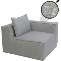 Mendler Eckteil/Zubehör für Sofa HWC-O54, Loungesessel Polstersessel Armlehne, Stoff/Textil (300g/m²) 63x97x97cm hellgrau
