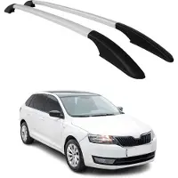 Omtec Aluminium Dachreling Relingträger für Skoda Rapid Spaceback 2013-2019 Silber
