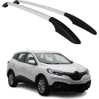 Omtec Aluminium Dachreling Relingträger für Renault Kadjar 2015-2021 Silber 2x