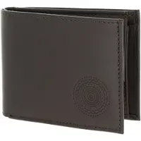 OXMOX Leder Geldbörse Leather RFID Protect Pocketbörse Circle Bloom Embossed Brown dunkelbraun