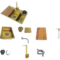 OEM Küchenspüle, Edelstahl, Einzelbecken-Design, 75x46 D