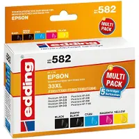 Edding Tintenpatrone 18-582 wie Epson T33XL sw/ph.sw/c/m/y 5 St./Pa