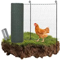 Baumarktplus TRUTZHOLM Hühnerzaun Weidezaun Geflügelnetz Zaun 12 m lang x 0,9 m hoch, grün