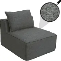 Mendler Sessel/Zubehör für Sofa HWC-O54, Loungesessel Polstersessel Mittelteil, Stoff/Textil (300g/m²) 63x75x97cm dunkelgrau