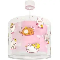 DALBER Kinder-Pendelleuchte Kawaii Friends Pinkes Leuchten im Dunkeln