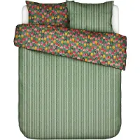Essenza & Co. Bio Baumwoll-Bettwäsche-Garnitur Tulipmania Farbe Grass green Größe 155x220+80x80