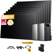 EcoFlow Balkonkraftwerk mit Speicher, 2x Stream Ultra mit 8x 480Wp Bifazial Solarmodule mit Smart Meter & Parallel Kabel (0% MwSt)