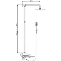 RAV copy of Wandduschsäule MURRAY mit Regal 170 cm aus Solid Surface SLEZAK