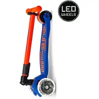 Micro mobility Kinderroller Maxi klappbar LED blau orange neon