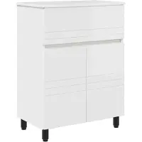 Syfax Waschtisch Hochglanz Weiß 60 x 35 x 80 cm Holzwerkstoff