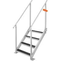 StarTech.com 4-Stufige Bootsleiter mit Handläufen - Aluminiumlegierung - Pool & Boot - 800x1850x1750mm - 250kg Tragfähigkeit - Treppenleiter - Ideal für Häfen & Schwimmbäder