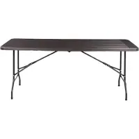 Happyment Zyrell Klapptisch – 180cm – Tragbare & Robuste Kunststoff-Essens-Tisch – Halb zusammenklappbar – Für Innen & Außen – Ideal für Camping, Picknick & Feiern