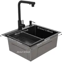 OEM Küchenspüle, Edelstahl, Einzelbecken-Design, schwarz
