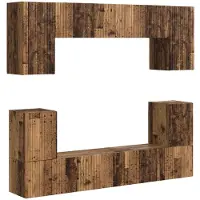 vidaXL TV-Schrankset Wandmontiert 5 pcs Altholz Holzwerkstoff