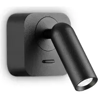 Ideal Lux Bohne Quadratisch Metall Schwarz Led Modern Wandleuchte 3W 3000K Warmes Licht