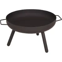 DELUKE Feuerschale MARKUS - Eisen Schwarz 31x50x62cm | Feuerstelle für Garten Terrasse Feuer machen