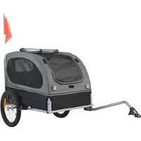 StarTech.com Hundeanhänger 40 kg - Fahrradanhänger aus Kohlenstoffstahl + 600D Oxford-Gewebe + PP - faltbar - 1440 x 720 x 779 mm - gefaltet auf 760 x 560 x 195 mm - Hundebuggy Jogger Anhänger - Schwarz&Grau