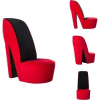 vidaXL Stuhl in Stöckelschuh-Form Rot Samt - Sessel