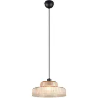 TRIO Leuchten Hängelampe Abella, dimmbar, creme / amber, für Wohn- / Esszimmer, Glas, Pendelleuchte