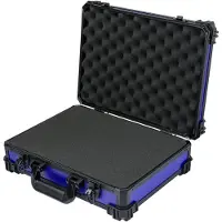 HMF 15502-05 Transportkoffer mit Rasterschaumstoff | 39 x 29 x 12 cm | Blau