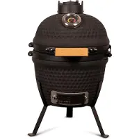 Patton Kamado Grill Holzkohlegrill "CLASSIC", Grill Ø27cm, Mattschwarz