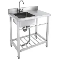OEM Waschbecken, Freistehendes Design, Edelstahlkonstruktion, Silber