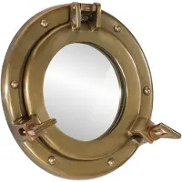 Syfax Bullaugen-Spiegel Wandmontage Ø23 cm Aluminium und Glas