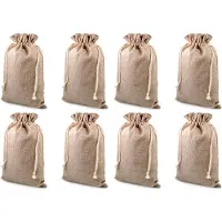 Ganzoo Geschenk-säckchen für Weihnachten, 8 Stück im Set, Jute-säckchen, Jute-Sack, Jute-Beutel, Stoff-Beutel, Natur Säckchen, Sack, Beutel, Größe: XL (29,5 cm x 20,5 cm), Farbe beige/Natur