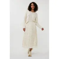 Esqualo Skirt Plisse Changeant Off White Größe: 44 | Maxiröcke Outlet | Damen | Weiß
