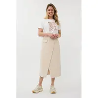Esqualo Skirt Long City Sand Größe: 42 | Midiröcke Outlet | Damen | Braun