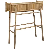 Syfax Gartenpflanzer mit Halter Natur 100 x 38 x 114 cm Bambus