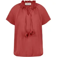 Cartoon Casual-Bluse mit Raffung in Rust Brown | Gr.: 34