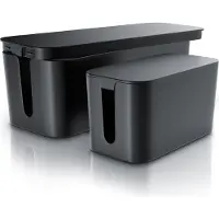 Bearware Kabelbox, Kabelmanagement Box mit Gummifüßen, Kabelaufbewahrungsbox, dezente Optik / Ladebox