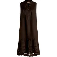 Cartoon Bodykleid "Casual-Kleid mit Stickerei", Damen, Gr. 44, EURO, braun (dunkelbraun), Obermaterial: 100% Leinen LI., Kleider Bodykleid