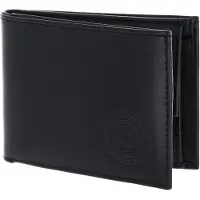 OXMOX Leder Geldbörse Leather RFID Protect Pocketbörse Circle Bloom Embossed Black schwarz