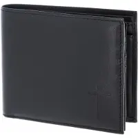 OXMOX Leder Geldbörse Leather RFID Protect Querscheinbörse Freedom Cross Embossed Black schwarz