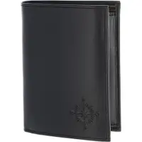 OXMOX Leder Geldbörse Leather RFID Protect Kombibörse Windrose 2.0 Embossed Black schwarz