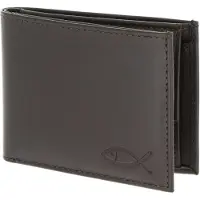 OXMOX Leder Geldbörse Leather RFID Protect Pocketbörse Freedom Fish Embossed Brown dunkelbraun