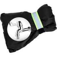 OEM Winterfestes Außenwasserhahn - wasserdicht und dicht - großes Außenwasserhahnset - reflektierende Streifen - schützt vor Erfrieren und Rissen - schwarz.