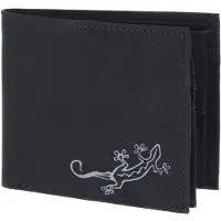 OXMOX Geldbörse New Cryptan RFID Protect Querscheinbörse Lizard Print Grey Black schwarz