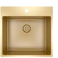 Caressi CAPP50KR10G Spüle, Einbau, Flächenbündig (HPL). Gold (PVD).