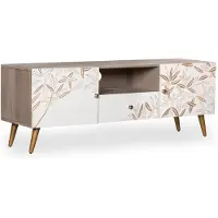 DELUKE TV-Schrank LARS - Holz Creme 41,5x140x40cm | Fernsehtisch TV Lowboard für Fernseher