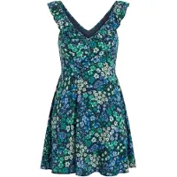 Apricot Minikleid "Vintage Mini-Kleid" mit Blumenmuster und Rüschen