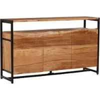 DELUKE Sideboard BJORN - Akazie Natur 87x42x145cm | Schrank Flur Schlafzimmer Kommode