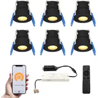 HOFTRONIC™ Milano Smart LED Mini Einbaustrahler 12V 3W 200lm 2700K IP65 Schwarz
