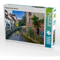 CALVENDO Puzzle Freiburger Altstadt mit Bächle | 1000 Teile Lege-Größe 64x48cm Foto-Puzzle für glückliche Stunden
