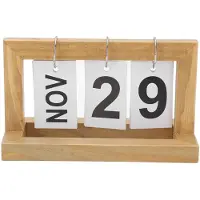 Gistuch Kleiner Tischkalender, Holzfarbe, Monate, Datumsangaben, separate Flipcharts, stilvolle, praktische Desktop-Dekoration