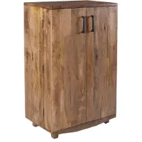 DELUKE Barschrank OSKAR - Mangoholz Braun 122x46x74cm | Weinschrank Kaffeetresenschrank