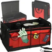 Northio Kofferraum-Organizer, Schwarz/Rot, 58x37x32 cm