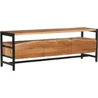 DELUKE TV-Schrank BJORN - Akazie Natur 51x43x145cm | Fernsehtisch TV Lowboard für Fernseher